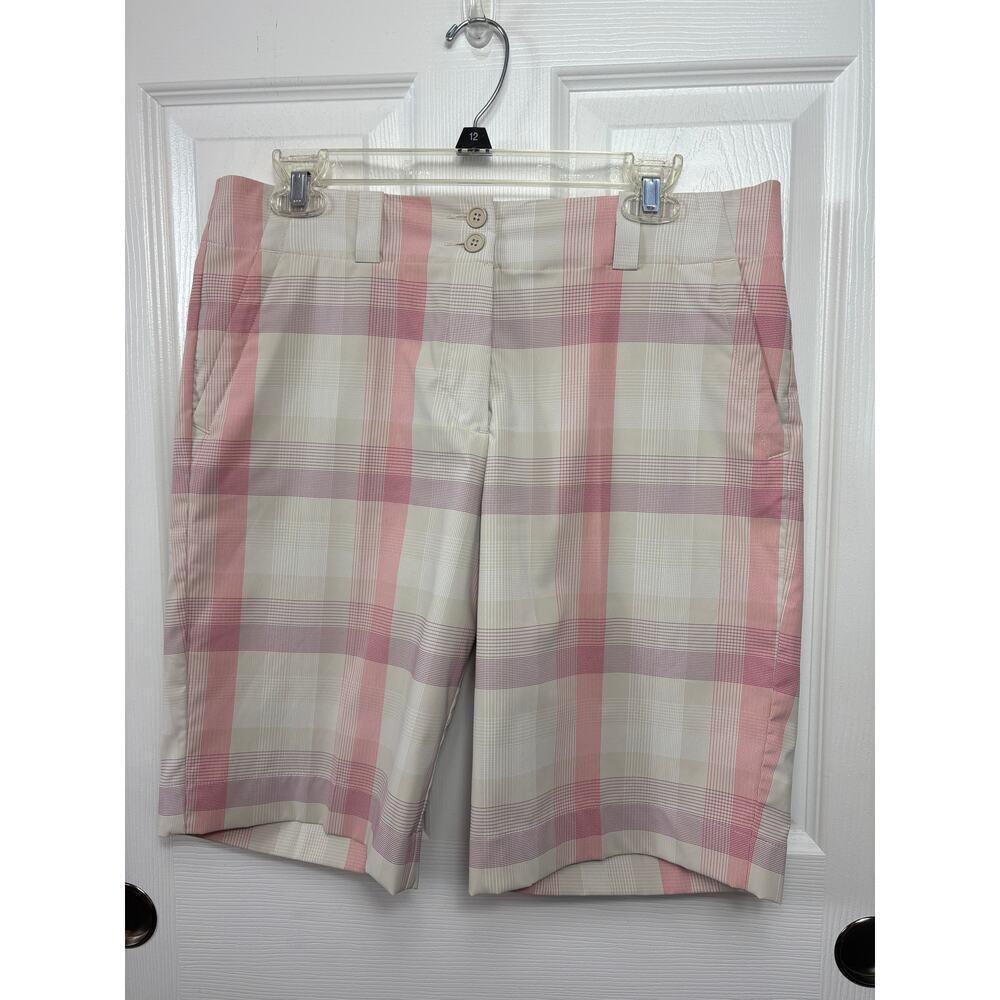 Nike Golf Dri-Fit Shorts Women's Size 10 Pink Plaid Performance